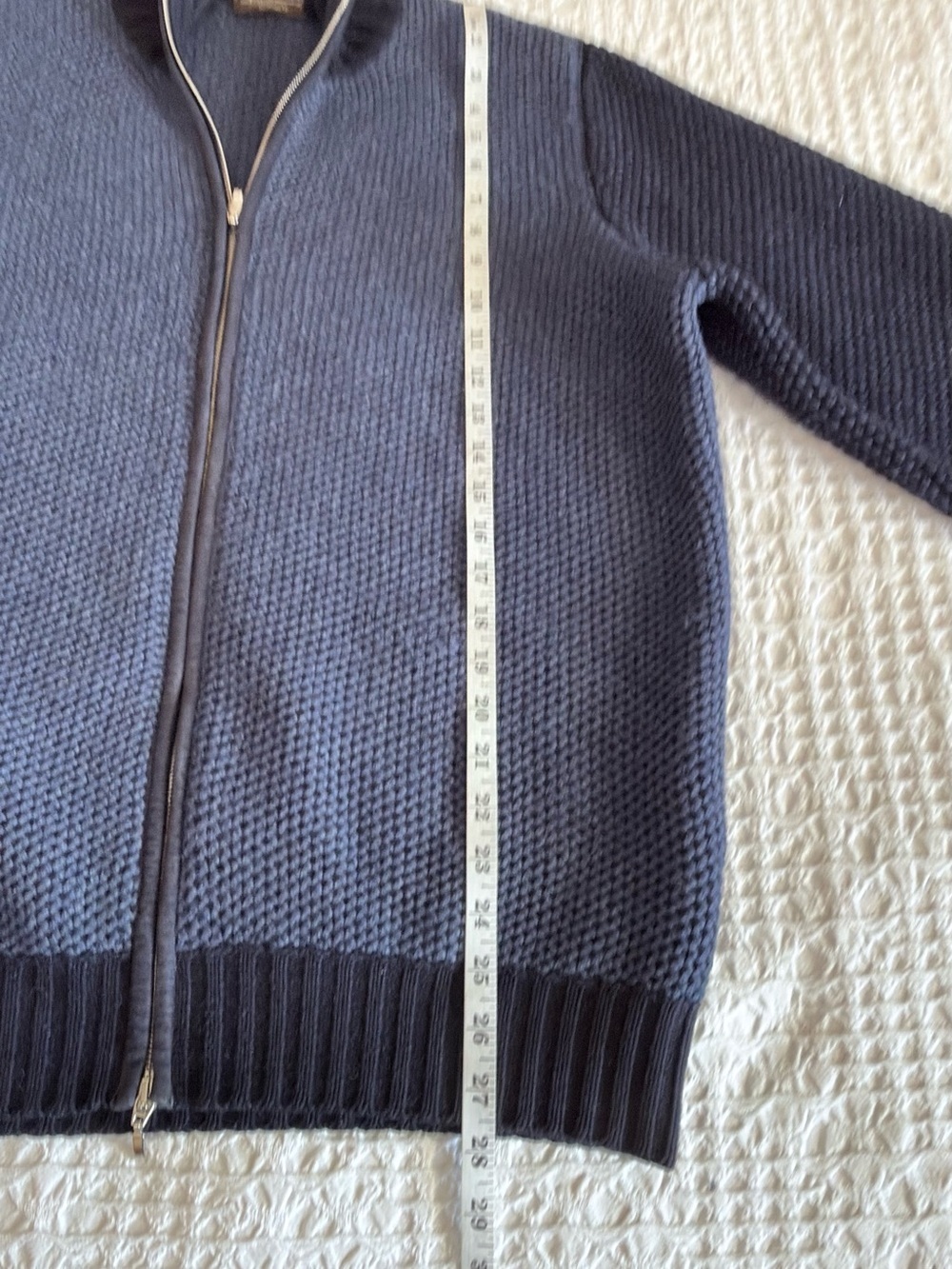 Doriani 100% Cashmere Full Zip Sweater Italy Blue/Black Men’s XXL 56 Luxury - Picture 9 of 14